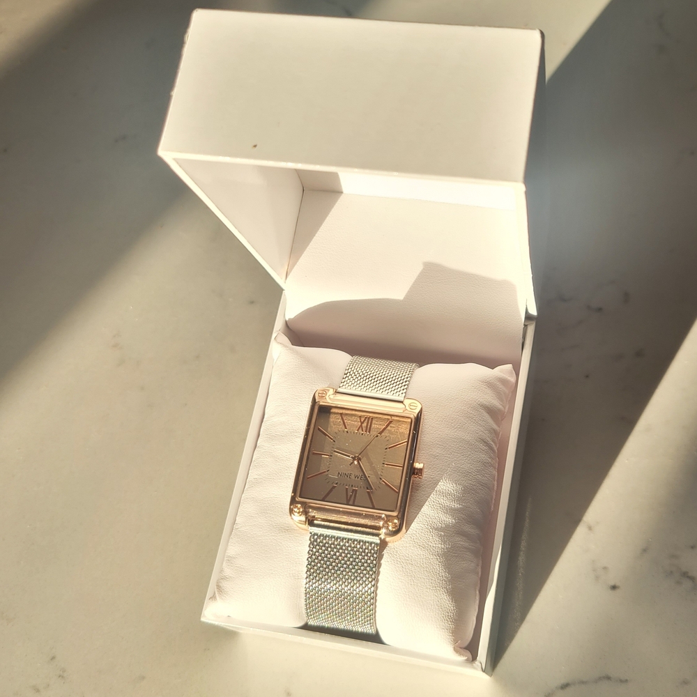 Nine West | New Rose Gold & Silver Square Watch